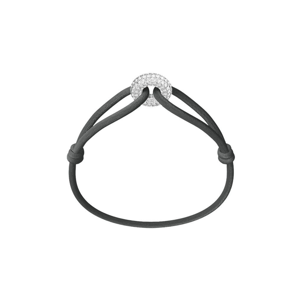 Silver Soho Pavé Cord Bracelet