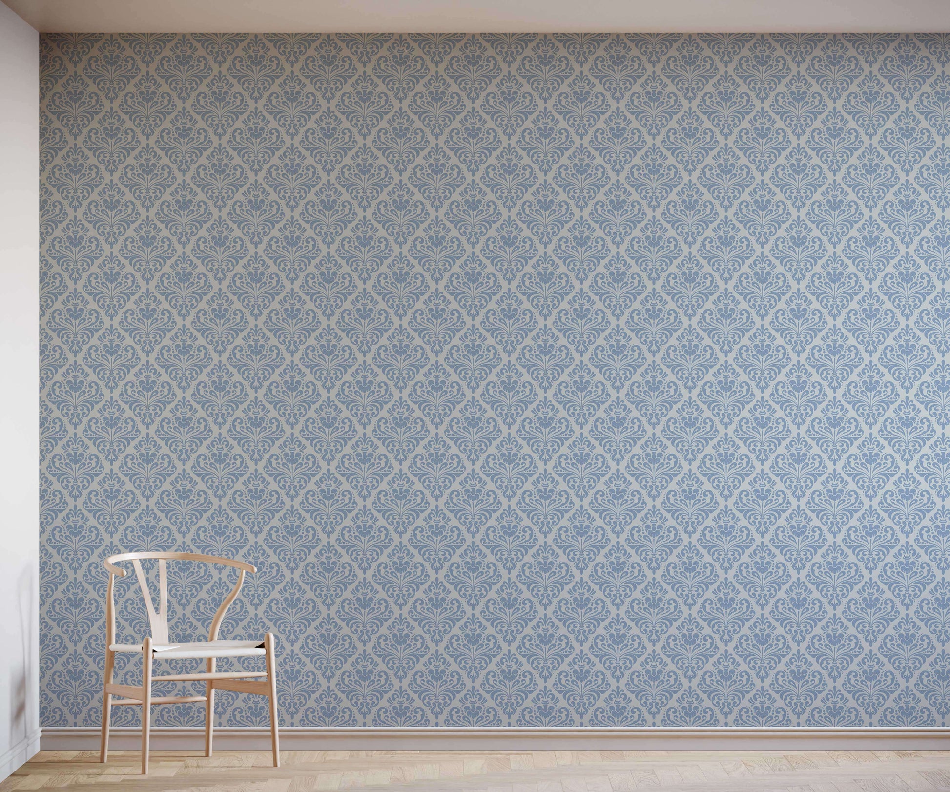 Demi Damask Wallpaper in Monochromatic