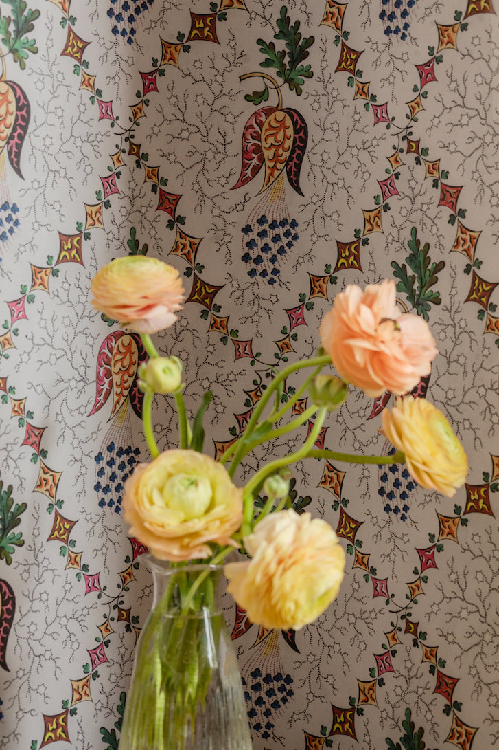 Folk Wallpaper in Harlequin