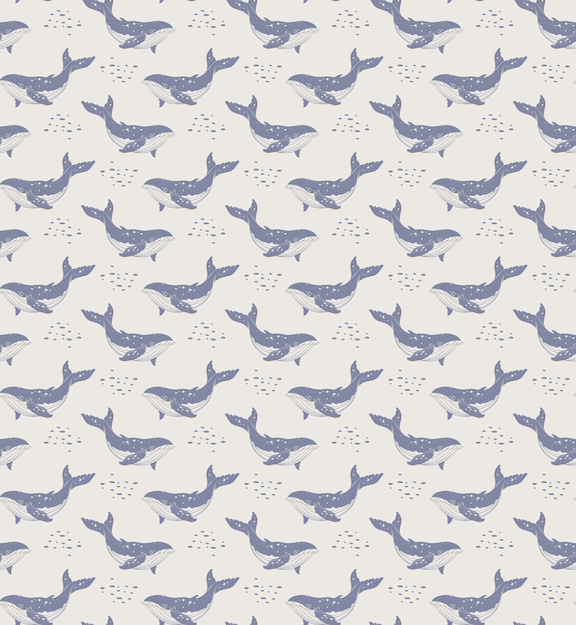 Whale Wallpaper in Soft Blue
