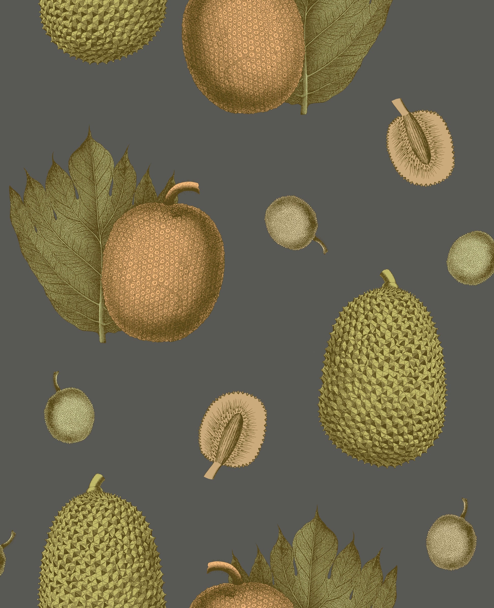 Tropical Fruit Wallpaper in Apricot
