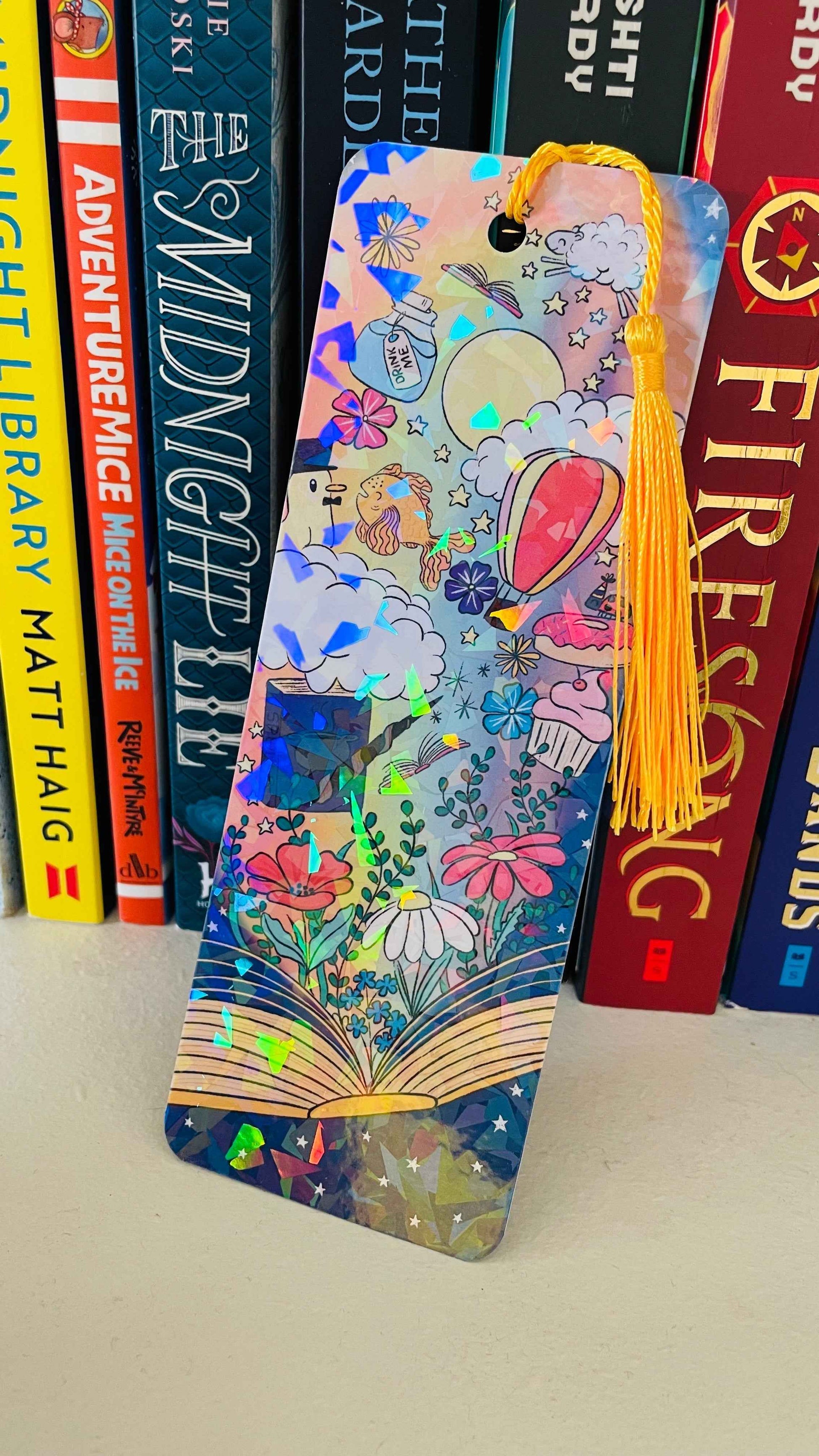 Cute Holographic Bookmark with Tassel