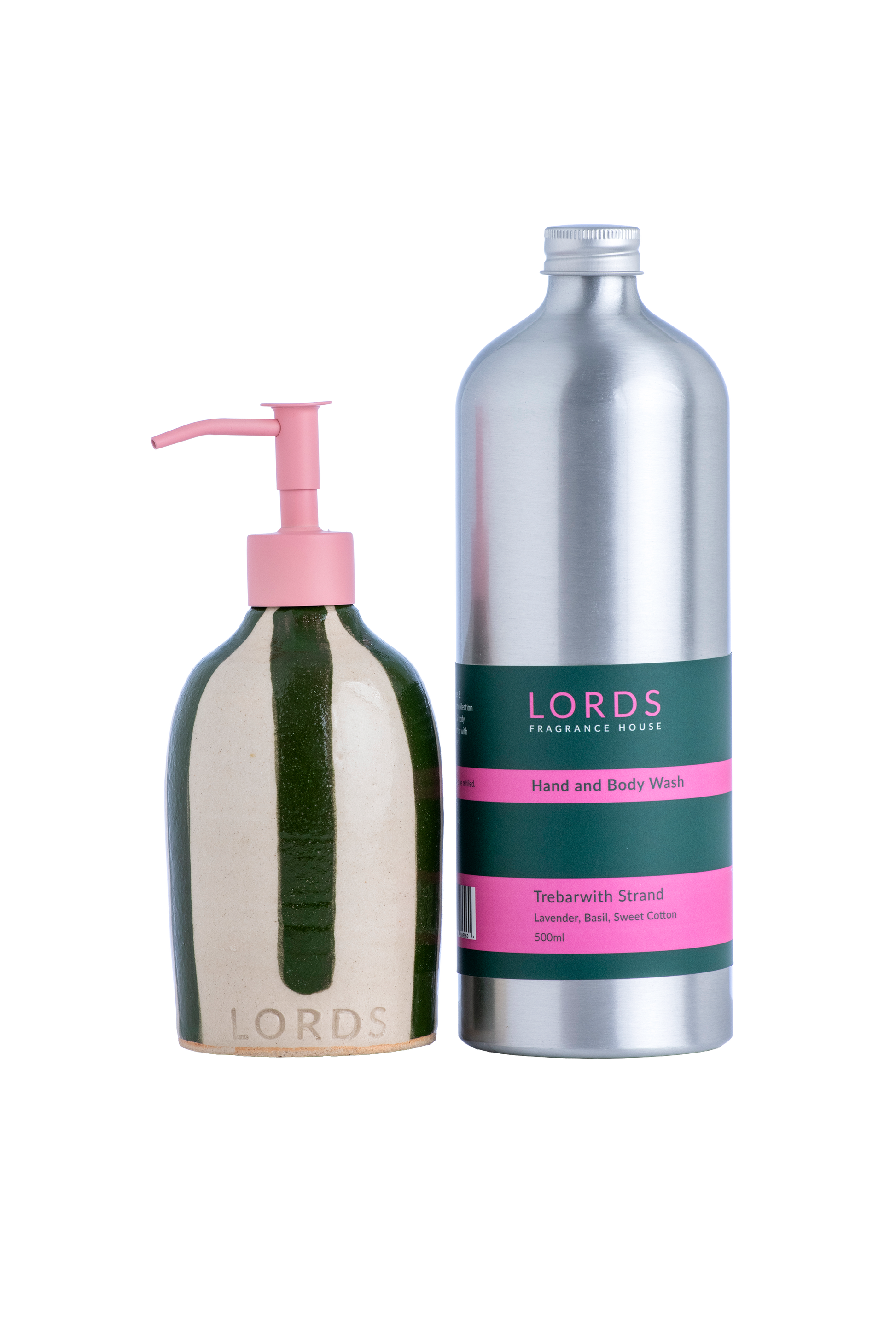 Ceramic Stripe Soap Holder with 1 Litre Refill