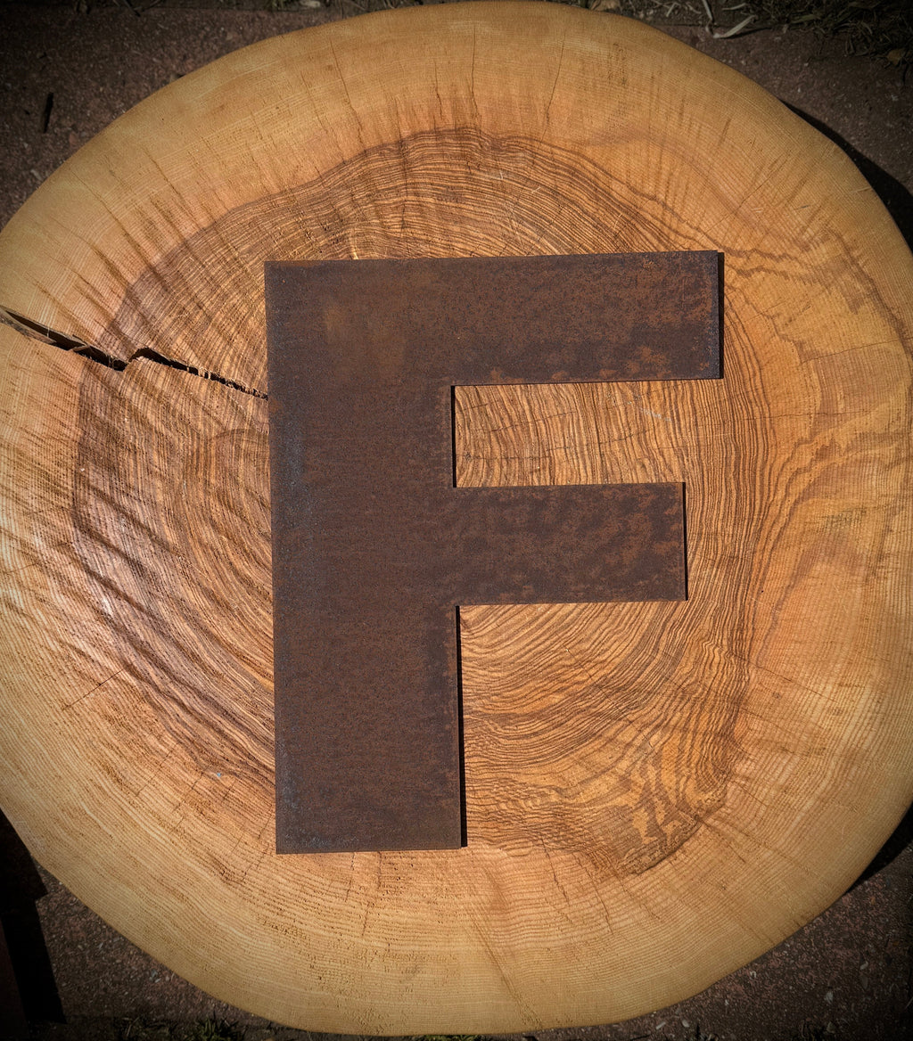 12 Inch Rusty Metal Letters A-Z 0-9