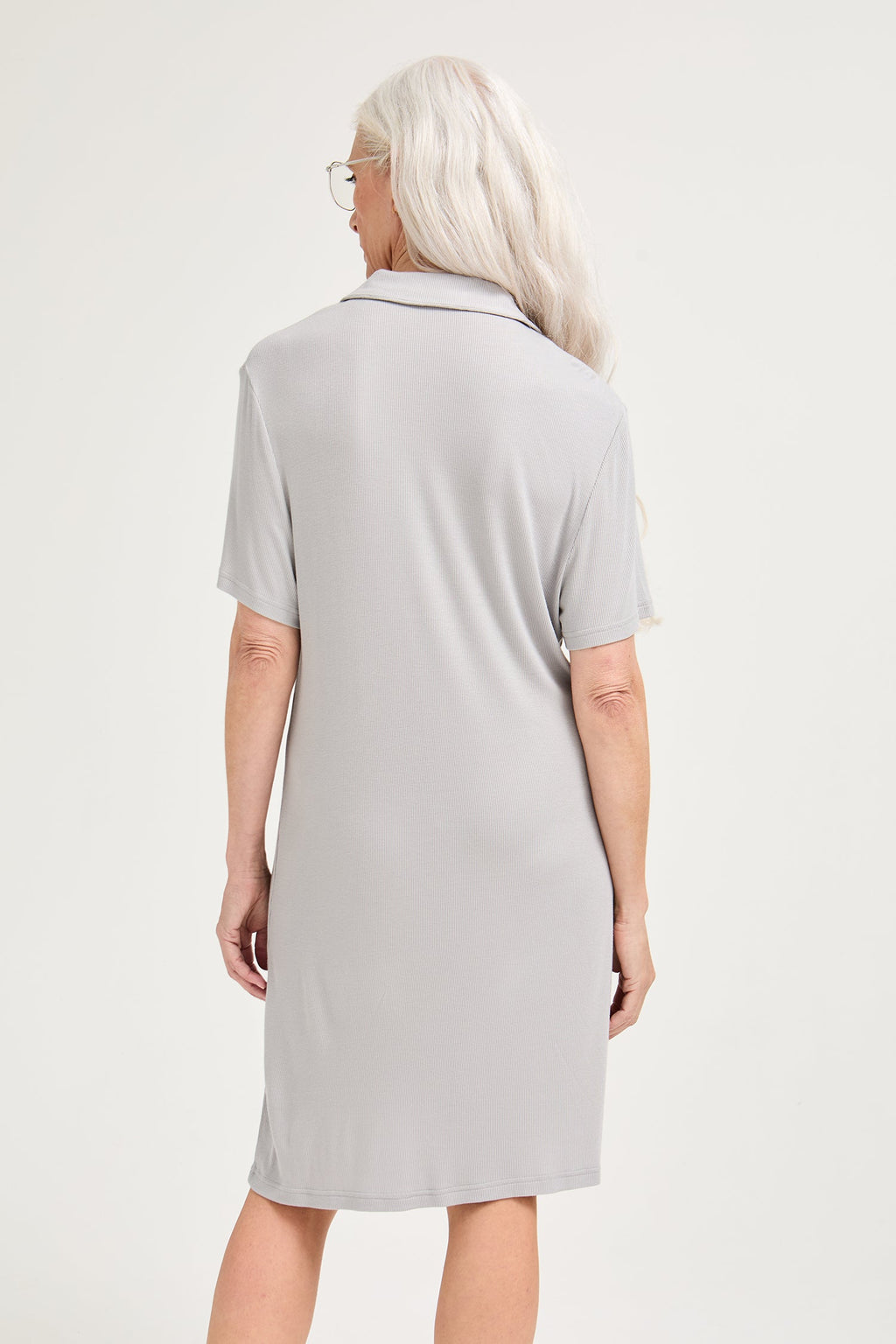 EcoVero Ribbed Nightshirt in Grey