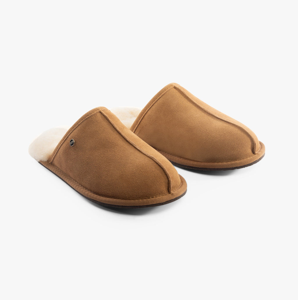 Sheepskin Mens Slippers Chestnut