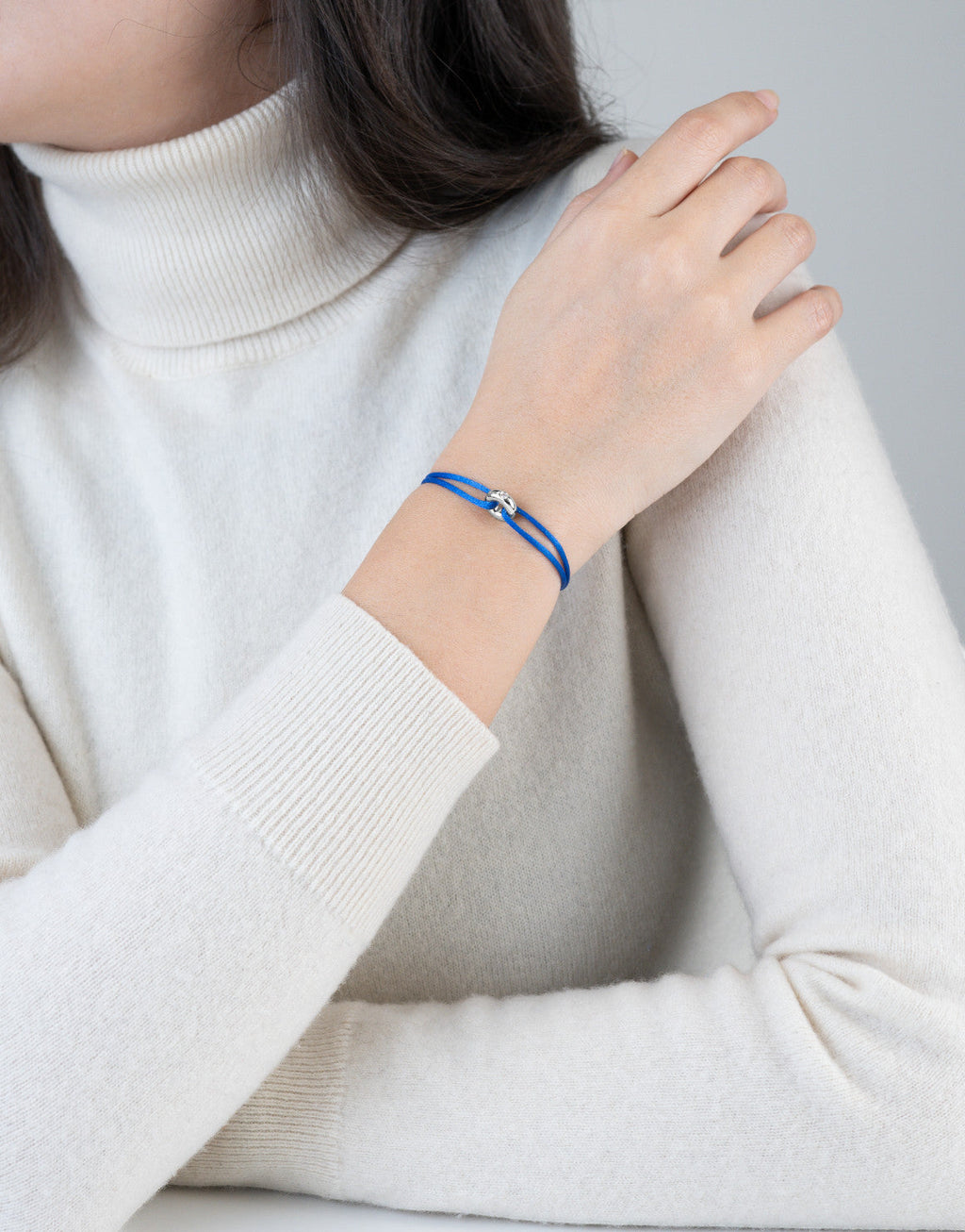 Mini Silver Diamond Cord Bracelet