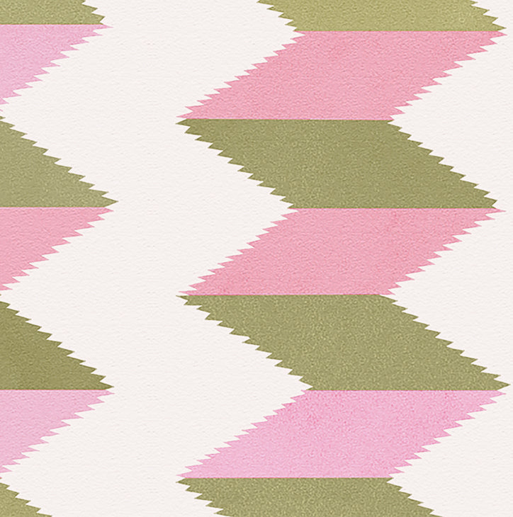 Stripe Jardin Rose Wallpaper