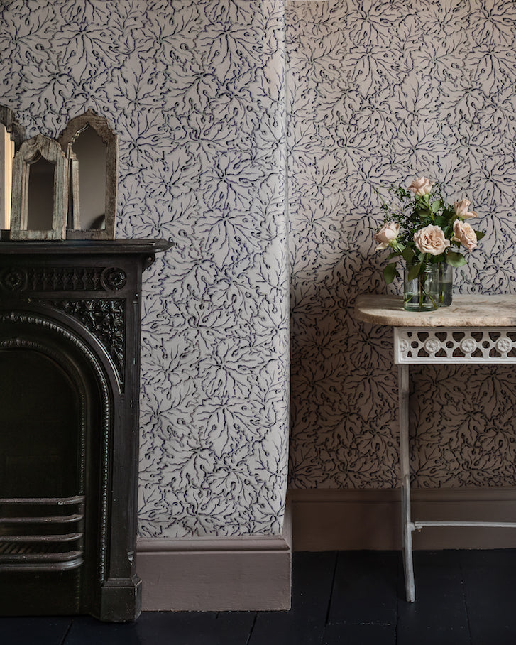 Ethereal Leaves Wallpaper in Misty