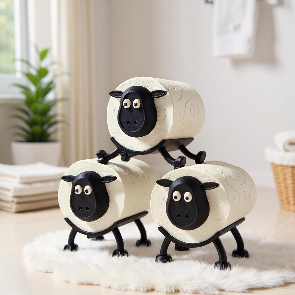Sheep Toilet Roll Holder Funny 3D Printed Bathroom Decor