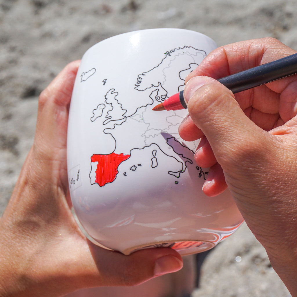 Europe Map Colour In Travel Mug