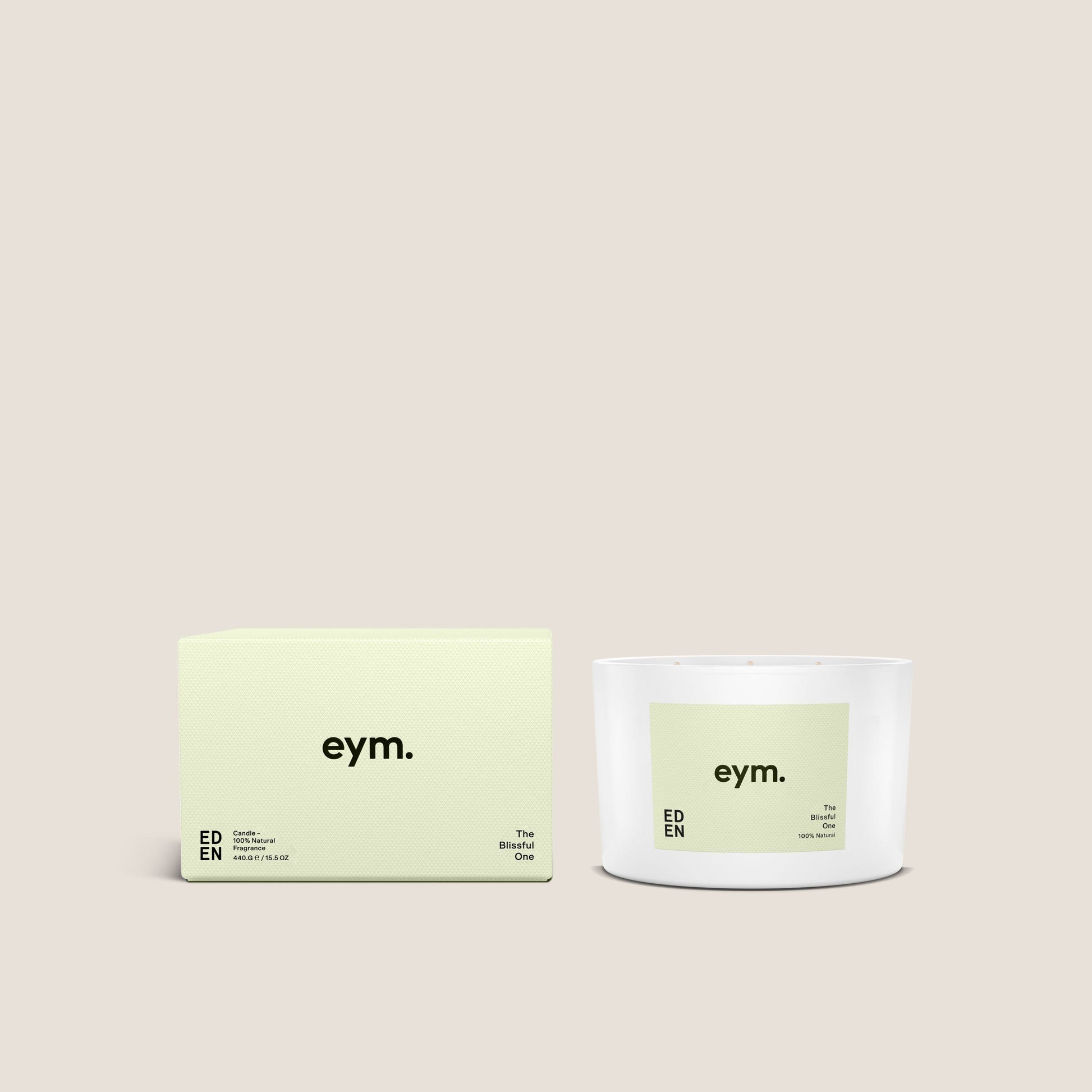 Three Wick Natural Candle with Cedarwood and Violet Leaf