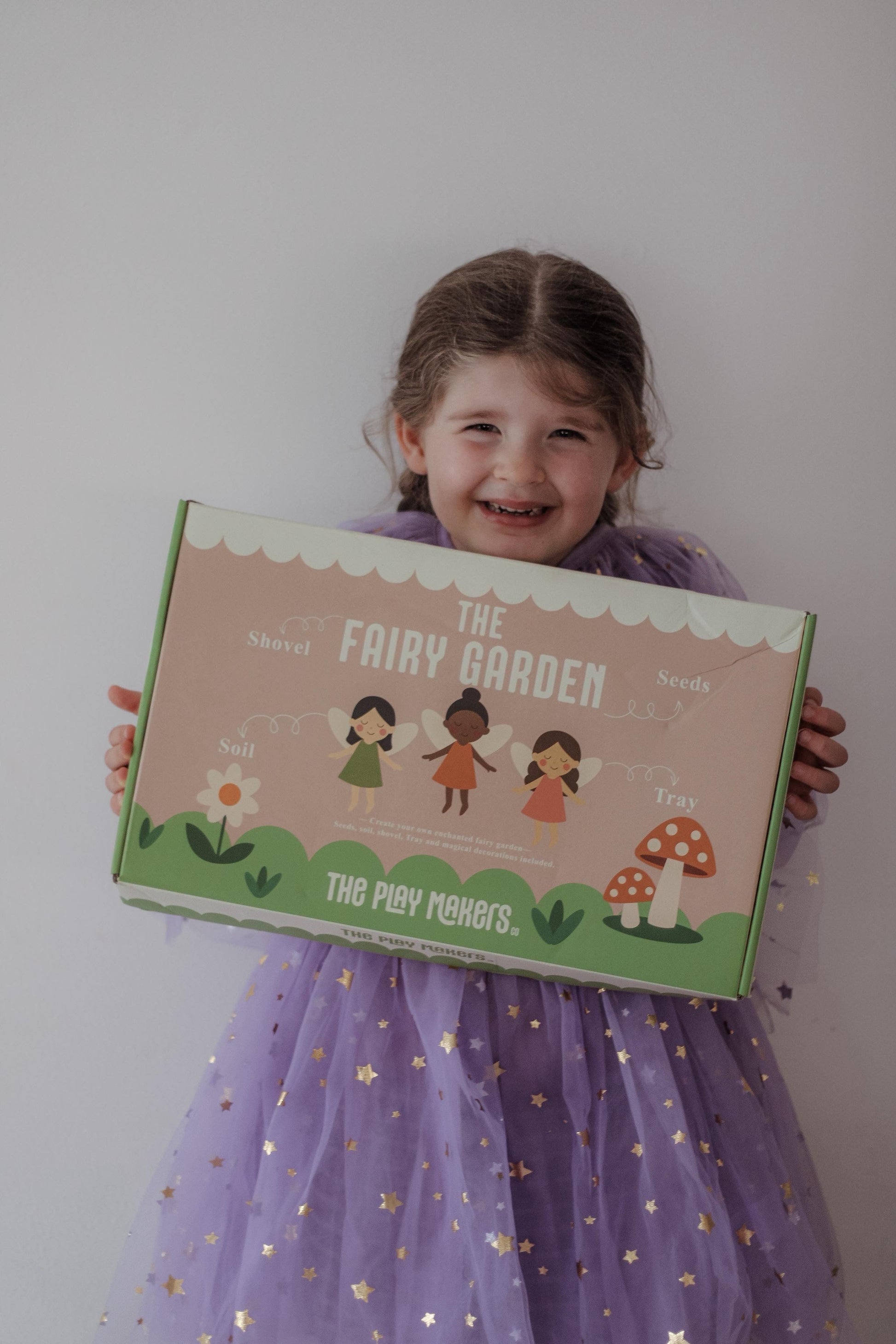 Fairy Garden Starter Kit with Apron, Tray, Shovel, Fairies, Soil and Seeds