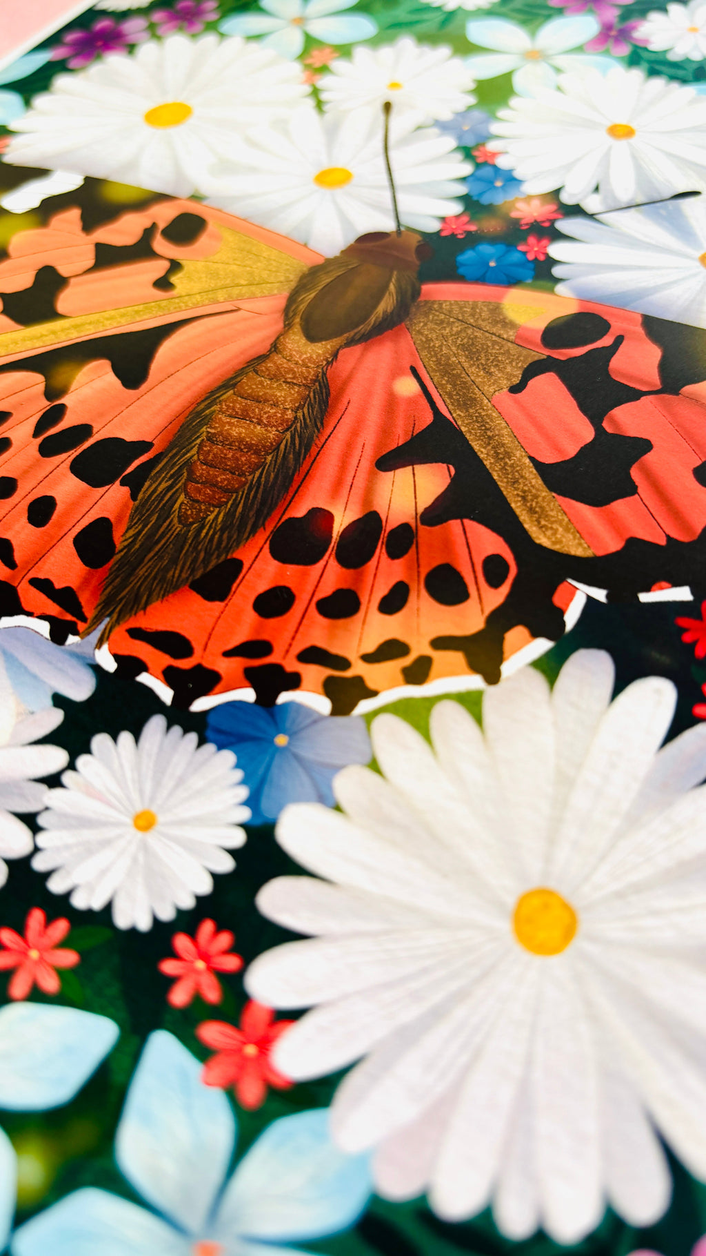 Butterfly and Wildflower Art Print