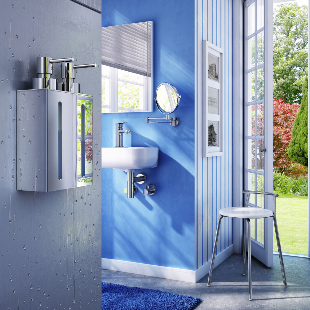Polished Chrome Double Wall Soap Dispenser