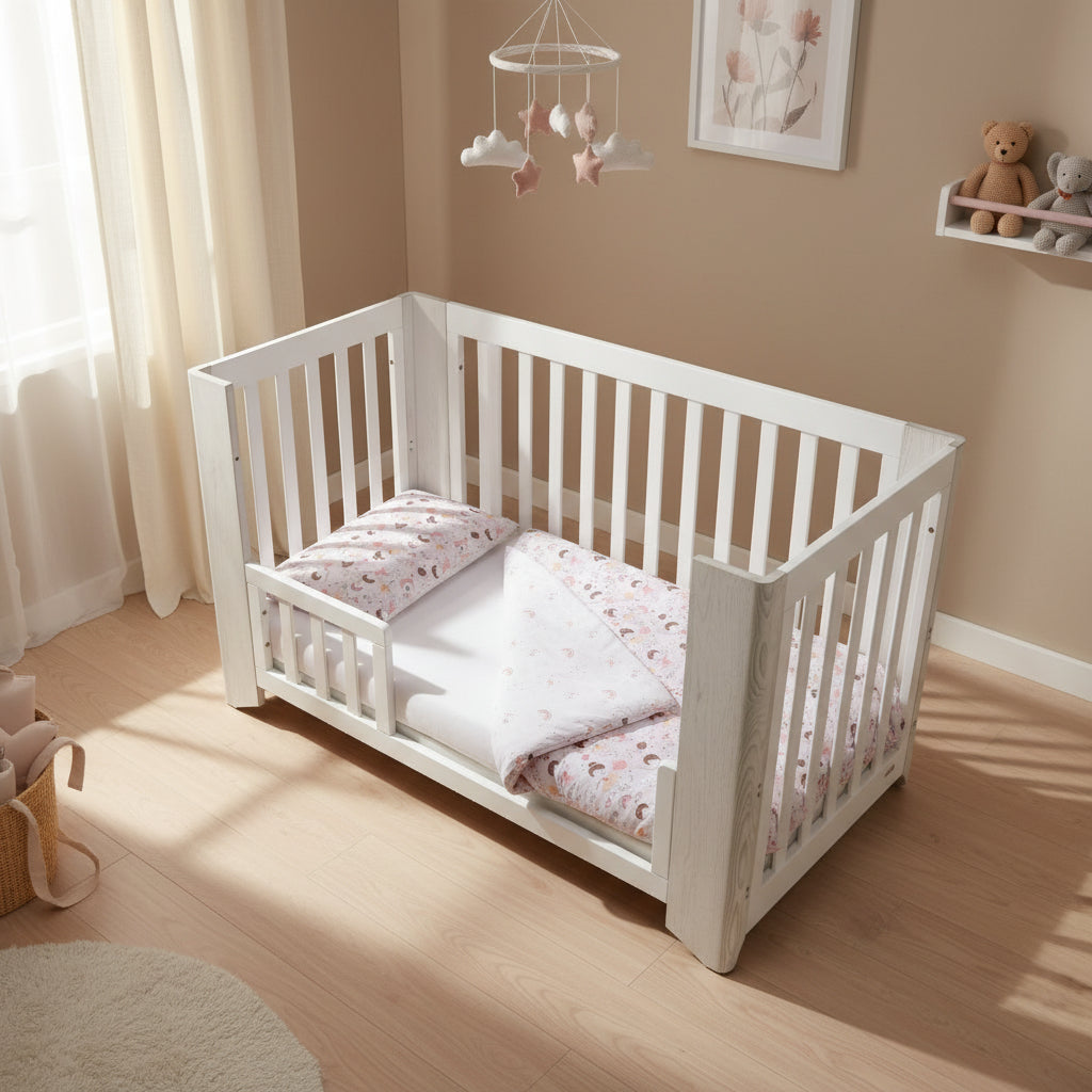 3 Piece Reversible Organic Cotton Cot Bed Set in Fairy