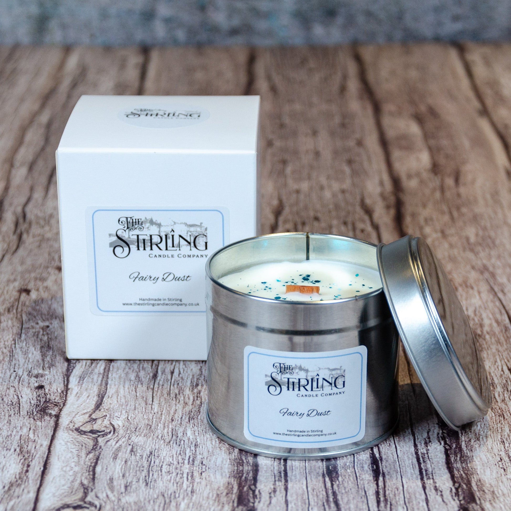 Fairy Dust Travel Tin Candle with Wooden Wick