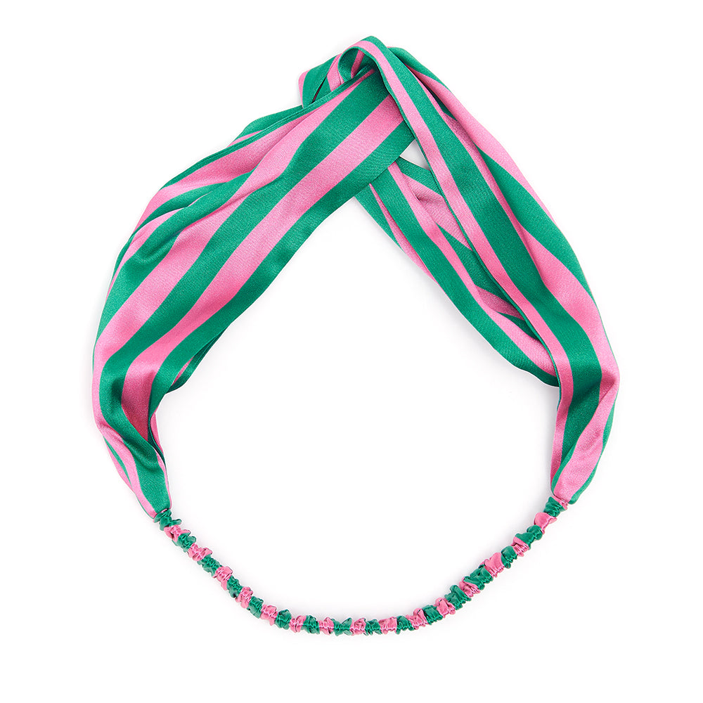 Flamingo Stripe Silk Headband