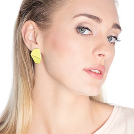 Folded Wide Earrings – Handcrafted Brass & Silver Jewelry by Lisa Kroeber Jewellery at www.brixbailey.com
