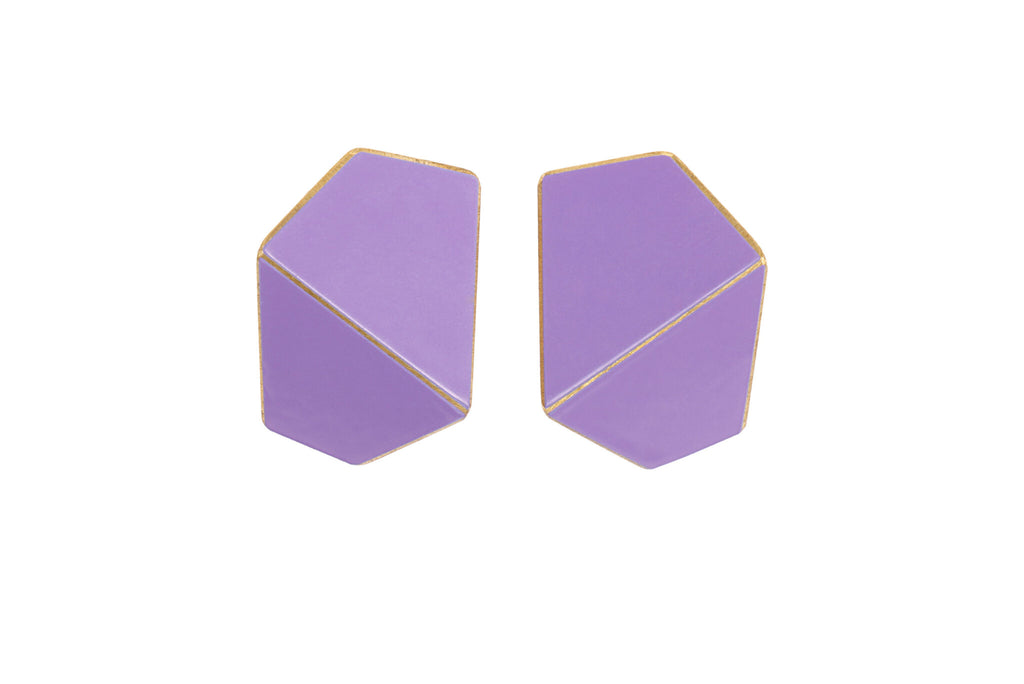 Folded Wide Earrings – Handcrafted Brass & Silver Jewelry by Lisa Kroeber Jewellery at www.brixbailey.com