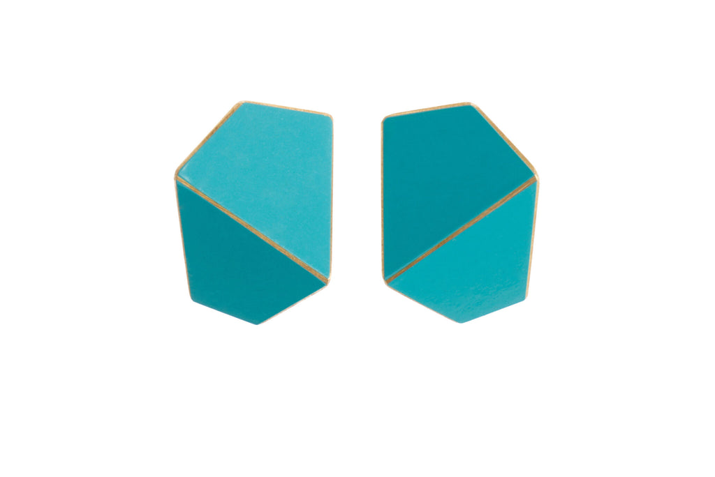 Folded Wide Earrings – Handcrafted Brass & Silver Jewelry by Lisa Kroeber Jewellery at www.brixbailey.com