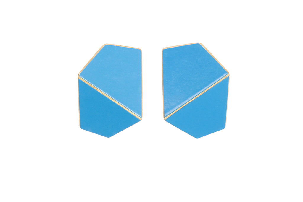 Lightweight & Durable Folded Wide Earrings – Handcrafted Brass and Silver by Lisa Kroeber Jewellery at www.brixbailey.com