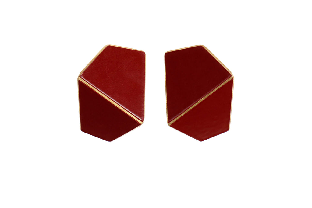 Folded Wide Earrings – Handcrafted Brass & Silver Jewelry by Lisa Kroeber Jewellery at www.brixbailey.com