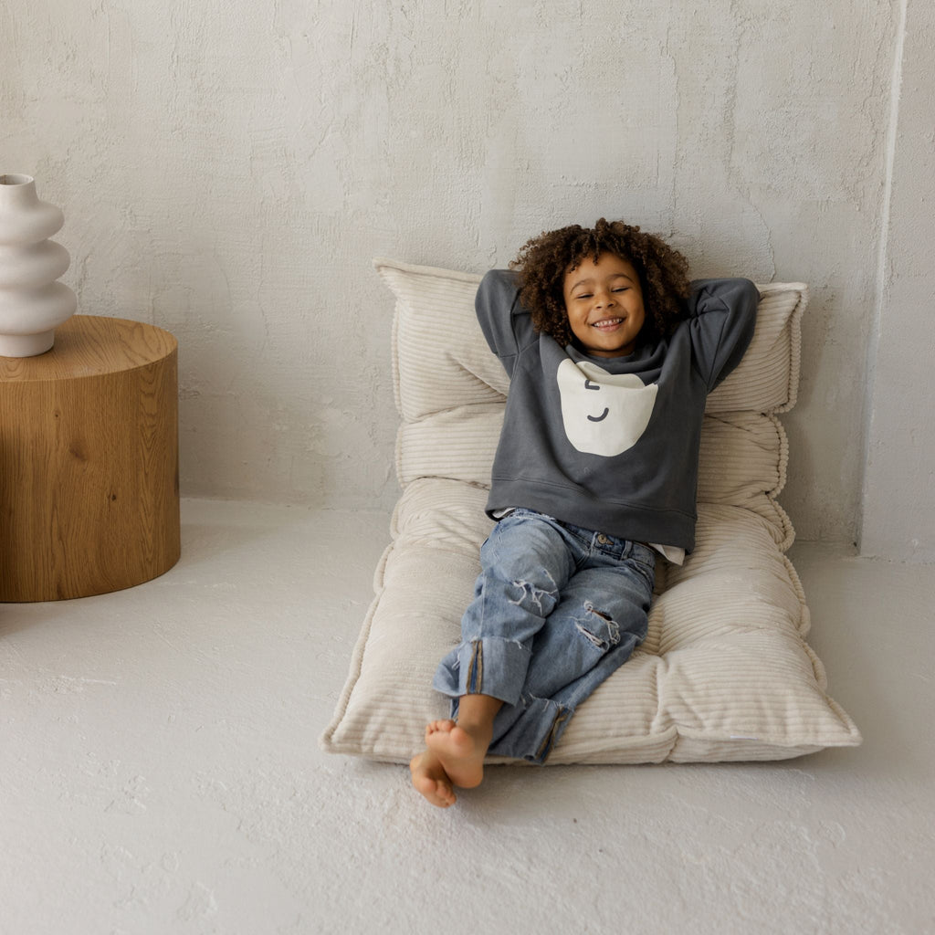 Tufted Corduroy Floor Cushion in French Style