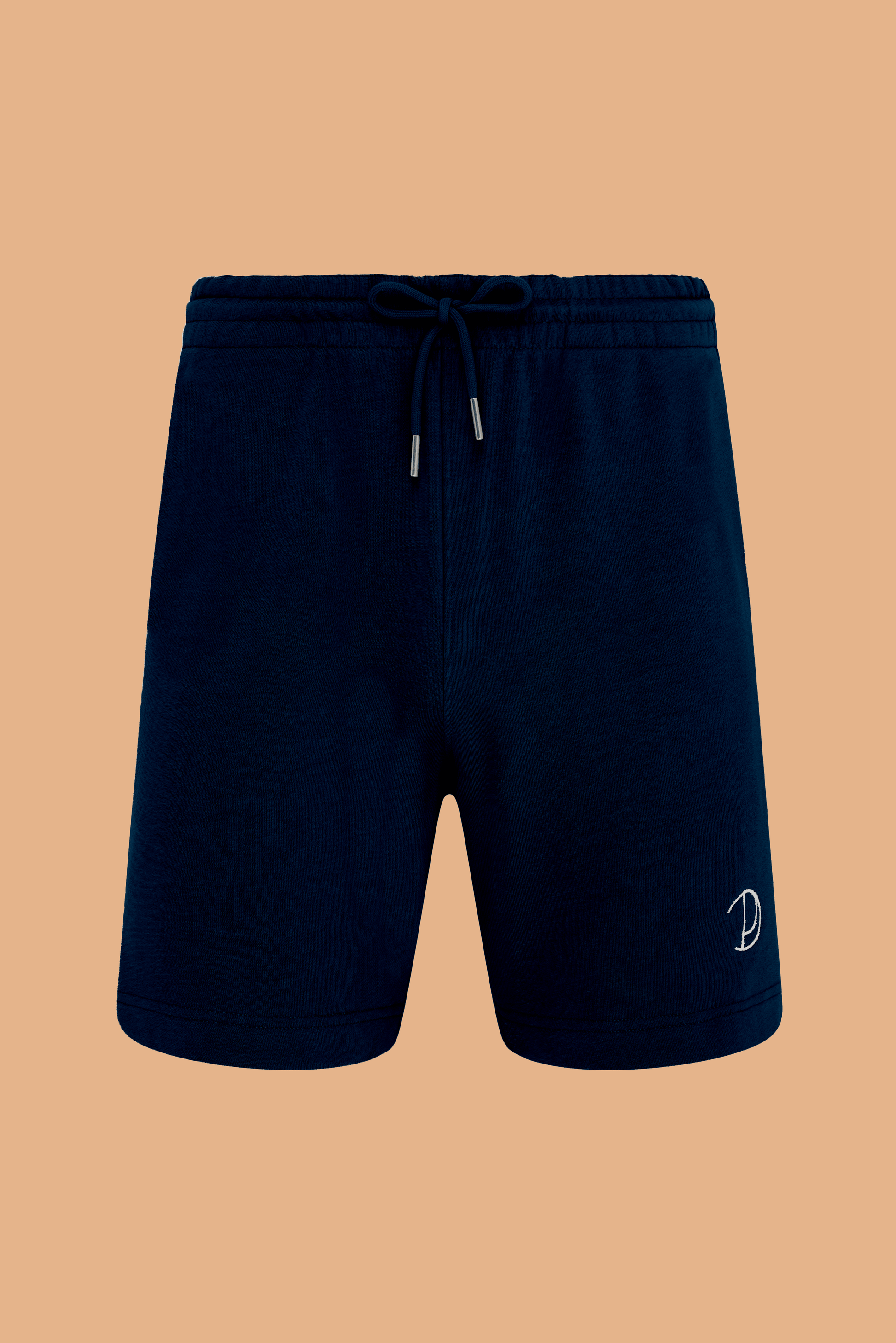 Embroidered P Shorts in Navy