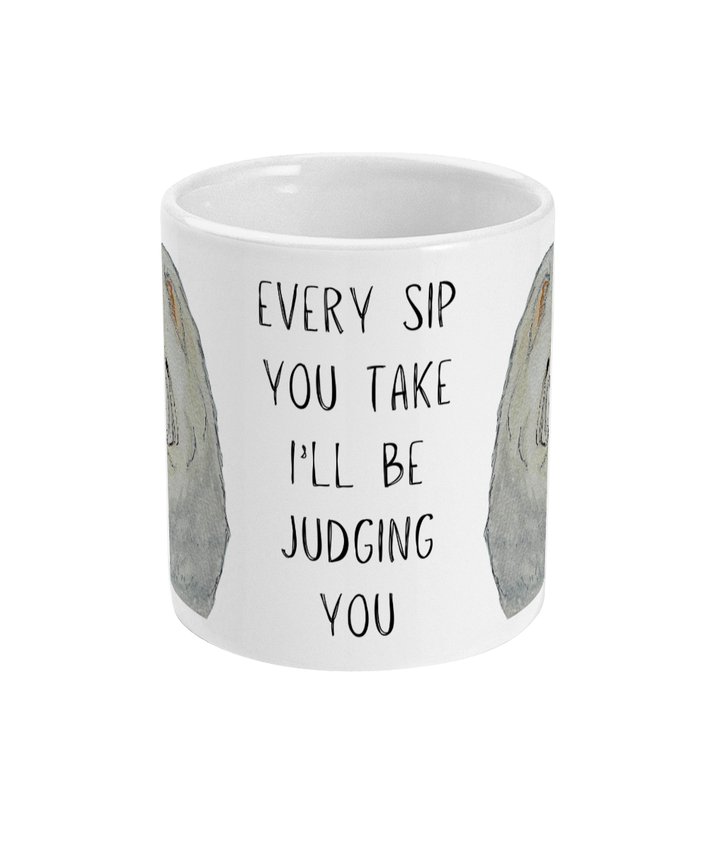 Cream Chow Chow Mug with Judgemental Dog Design