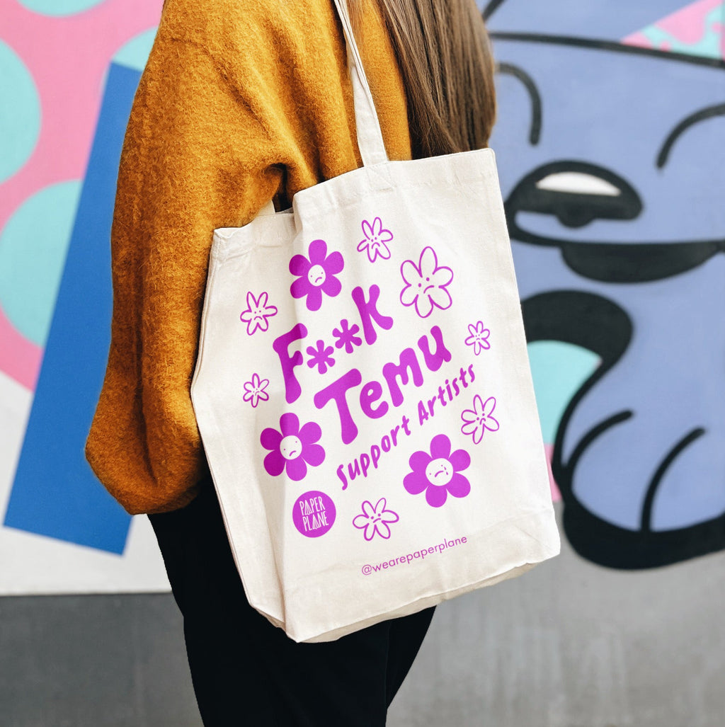 Natural Canvas Tote Bag with Artist Support Message