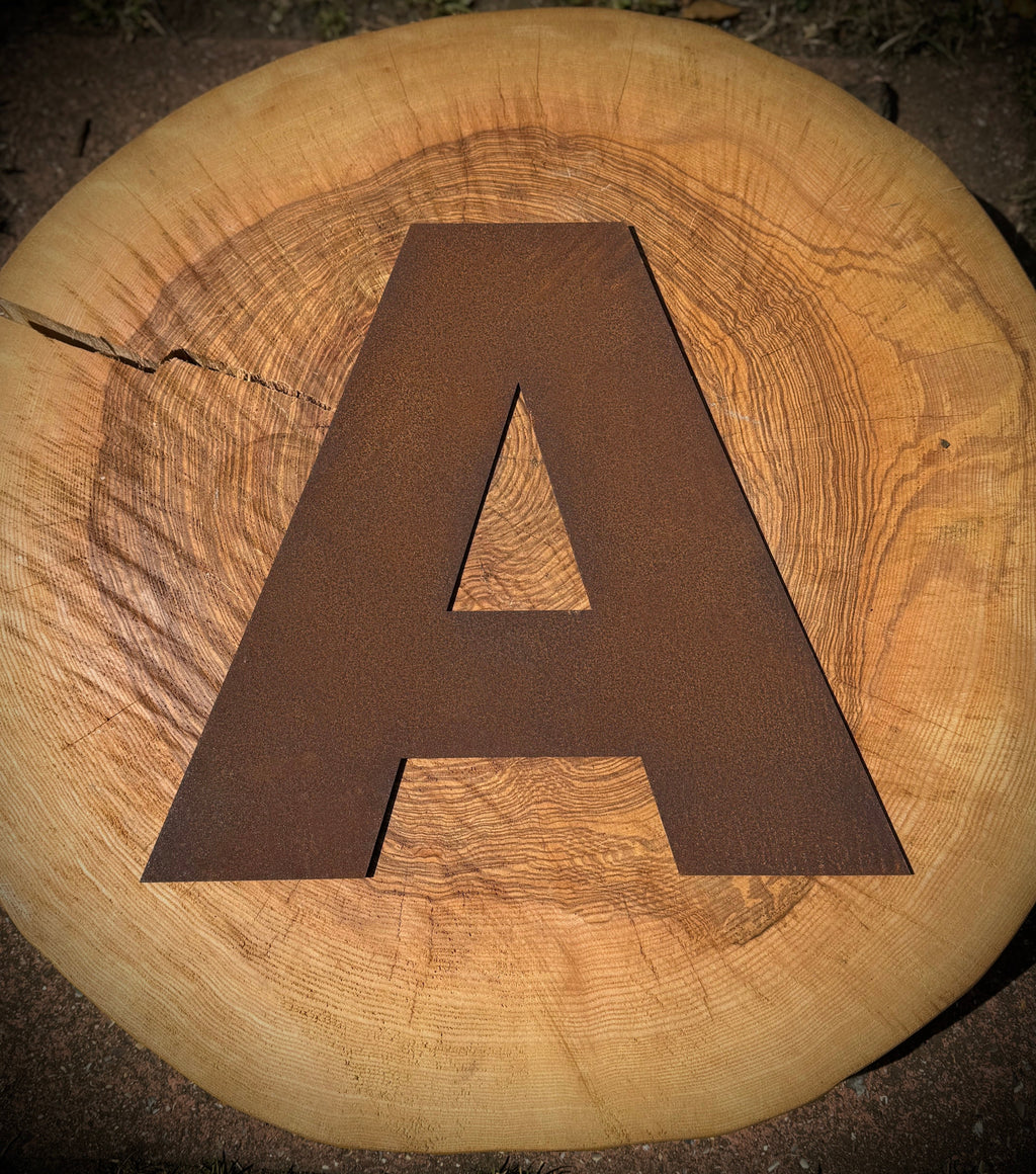 5 inch Fat Font Rusty Metal Letters A-Z 0-9