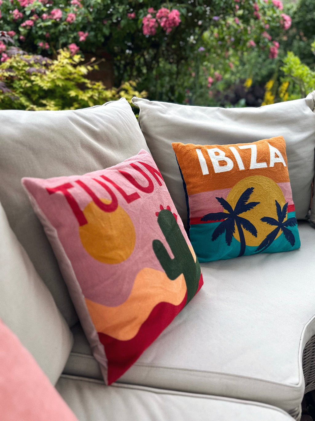 Tulum Needlepoint Cushion with Cactus