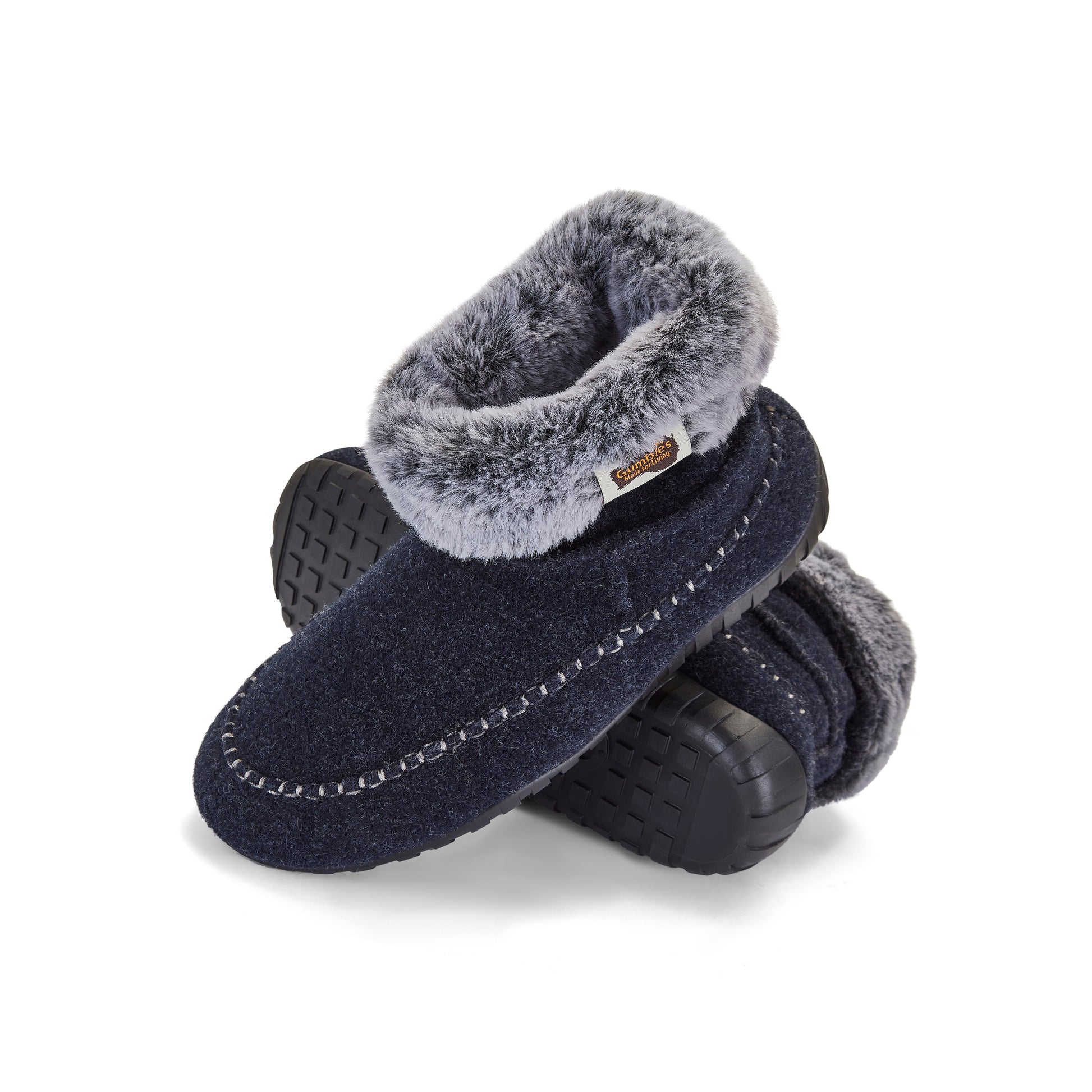 Ossa High Men's Slipper Boot Navy and Grey