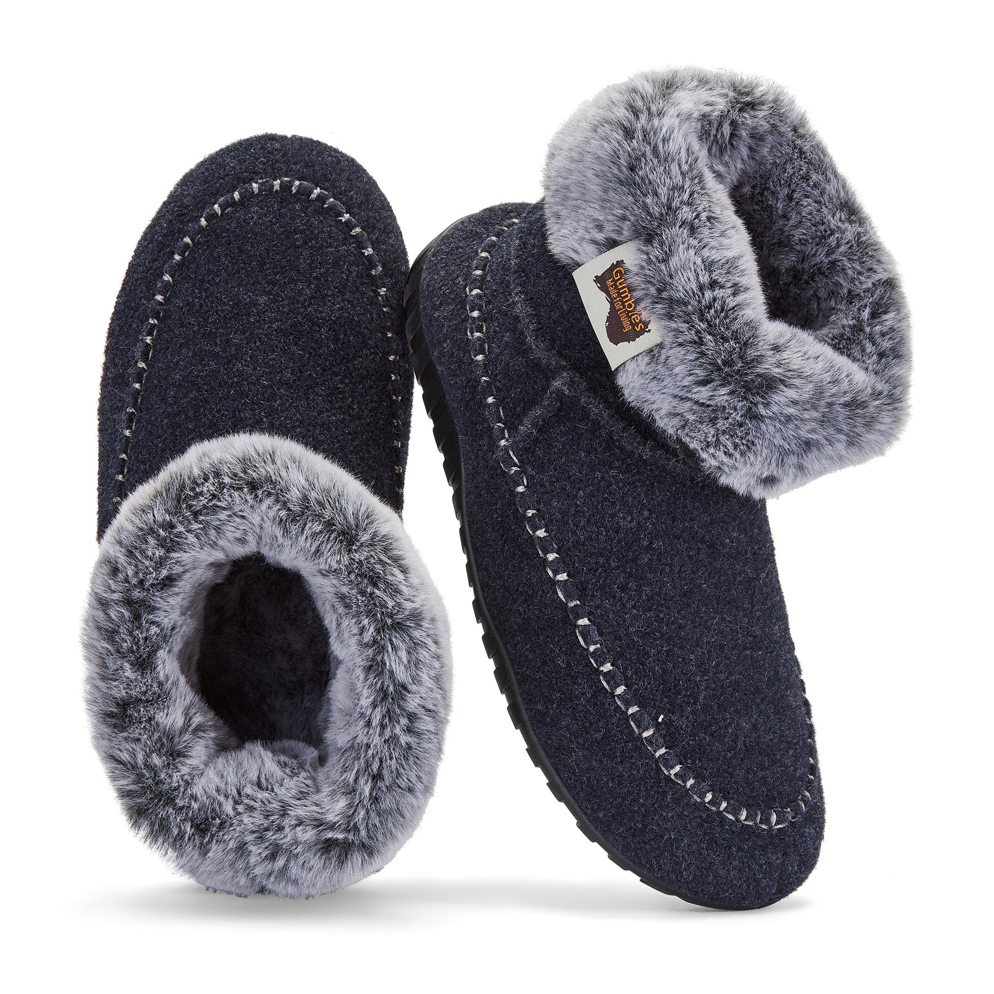 Ossa High Men's Slipper Boot Navy and Grey
