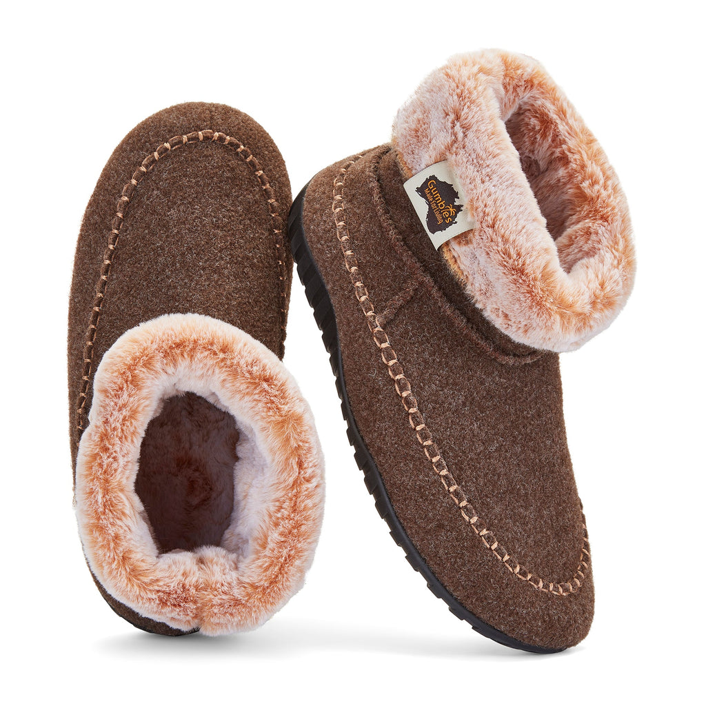 Ossa High Men's Slipper Boot in Chocolate and Cream