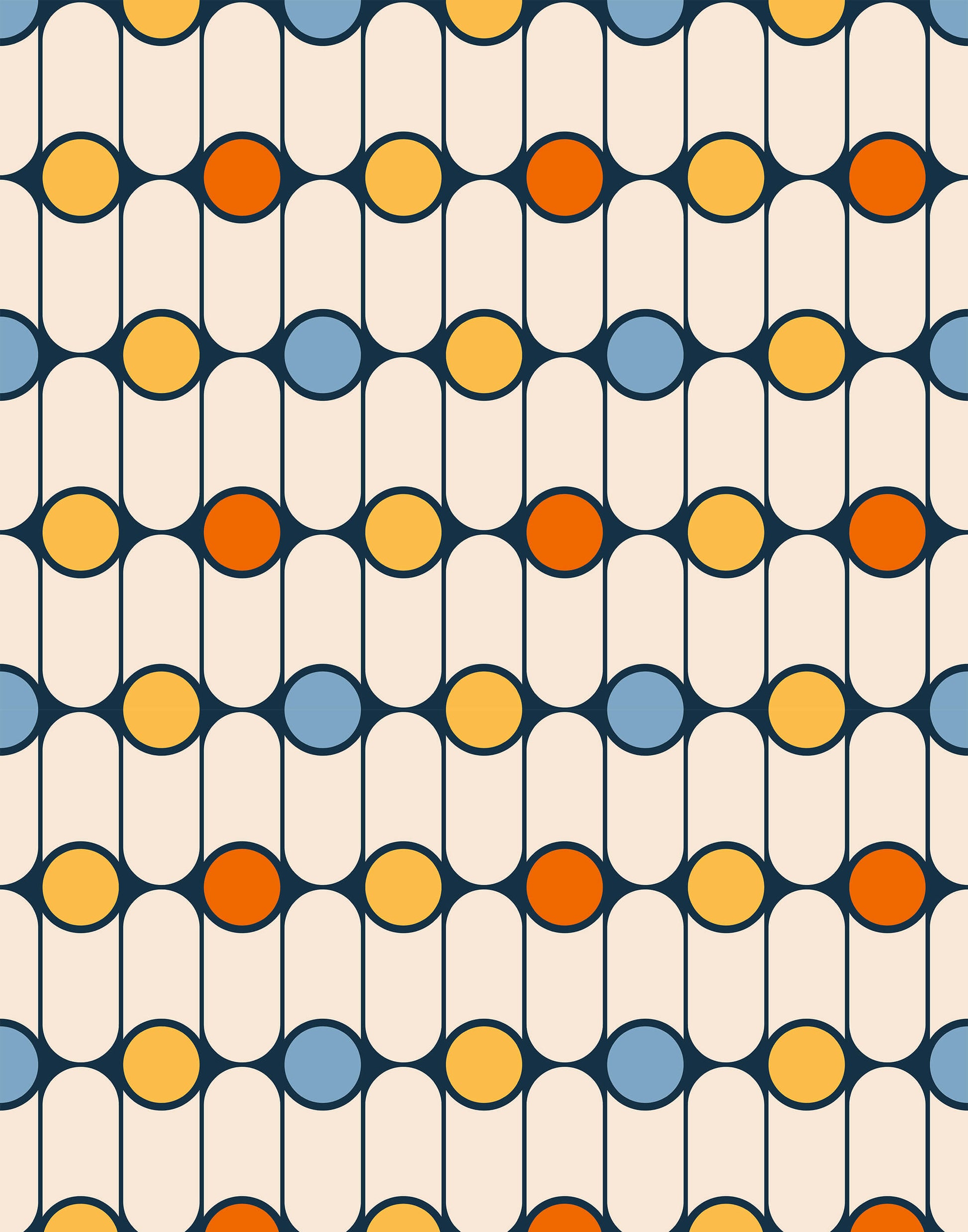 Polka Dot Retro Wallpaper