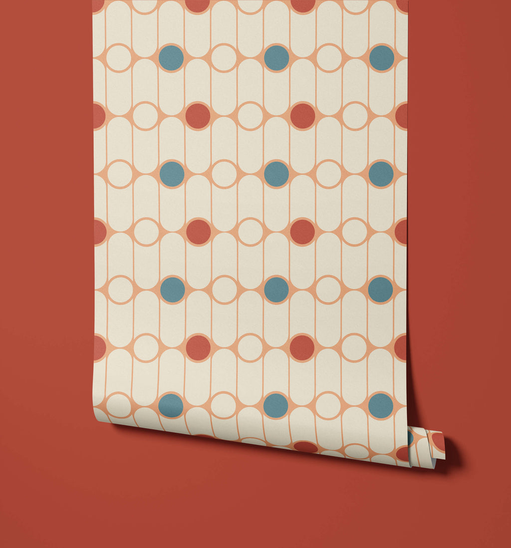 Polka Dot Retro Wallpaper