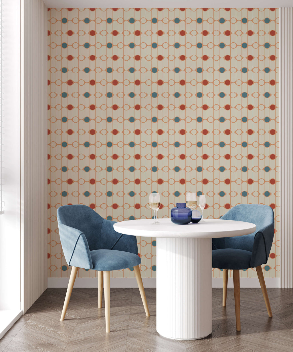 Polka Dot Retro Wallpaper