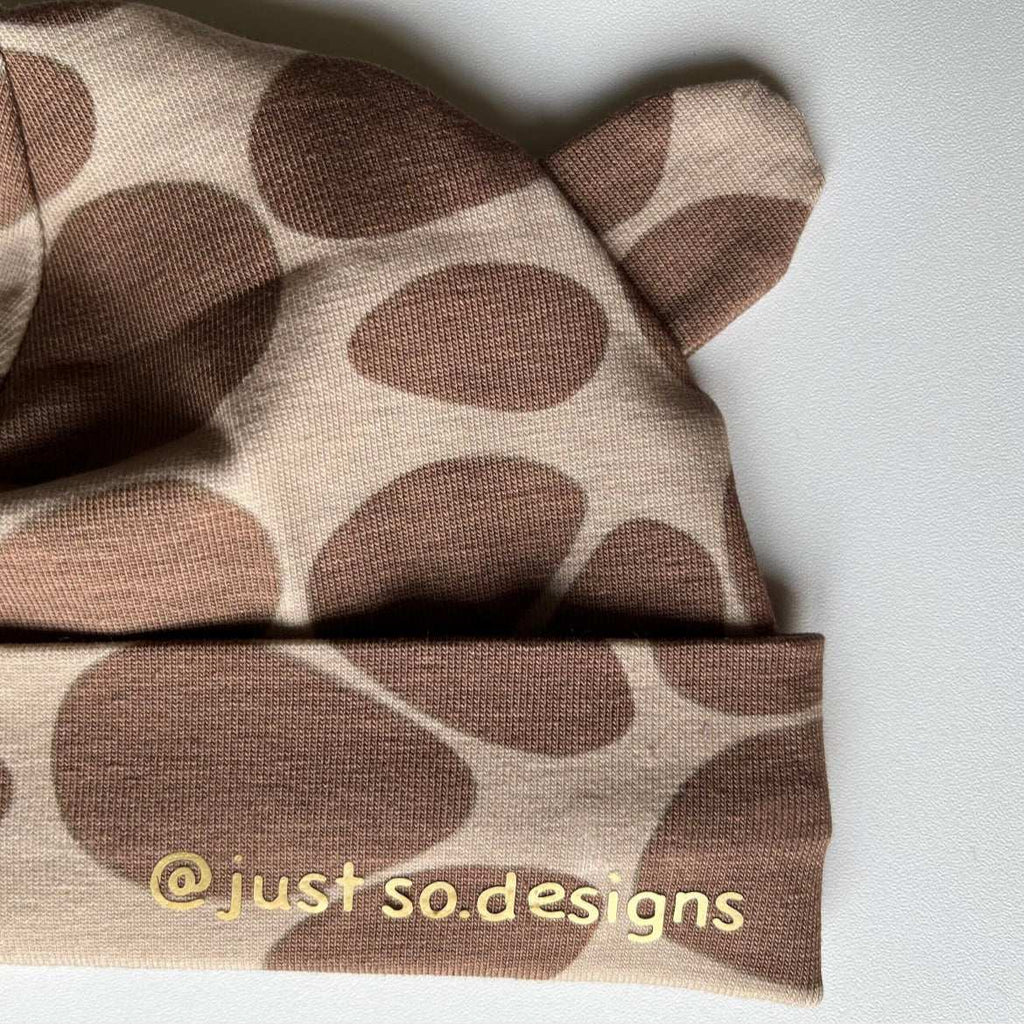 Giraffe Print Newborn Hat in Soft Cotton
