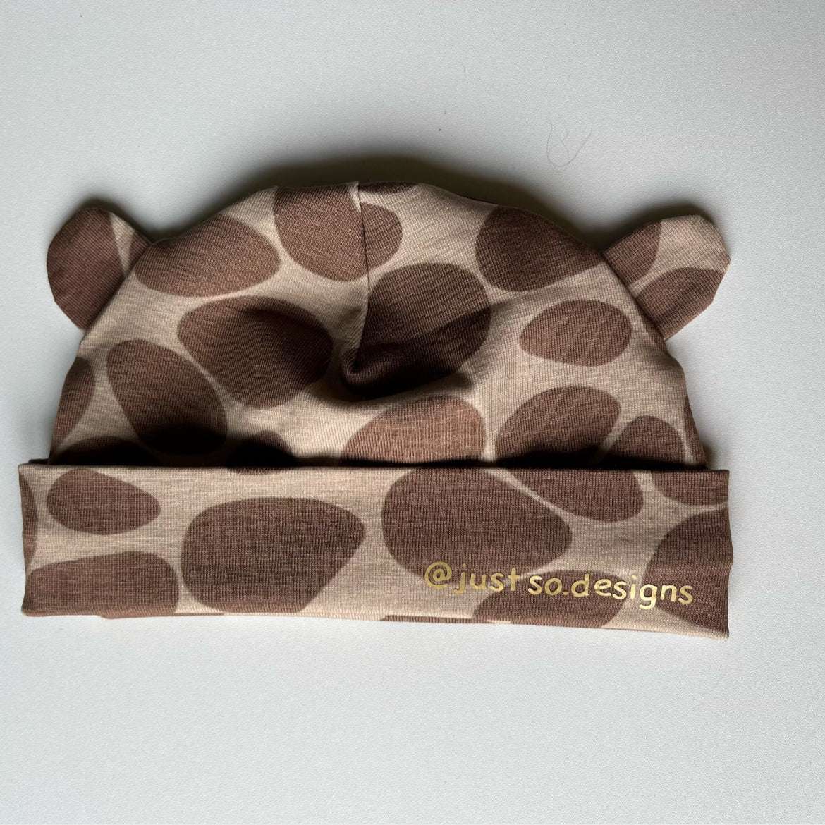 Giraffe Print Newborn Hat in Soft Cotton