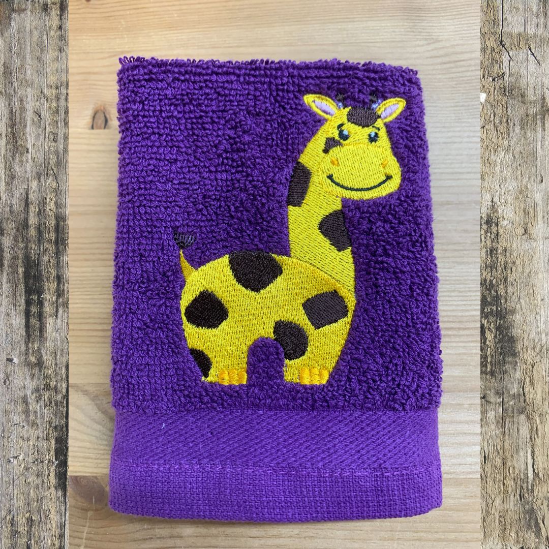 Giraffe Face Cloth with Custom Embroidery
