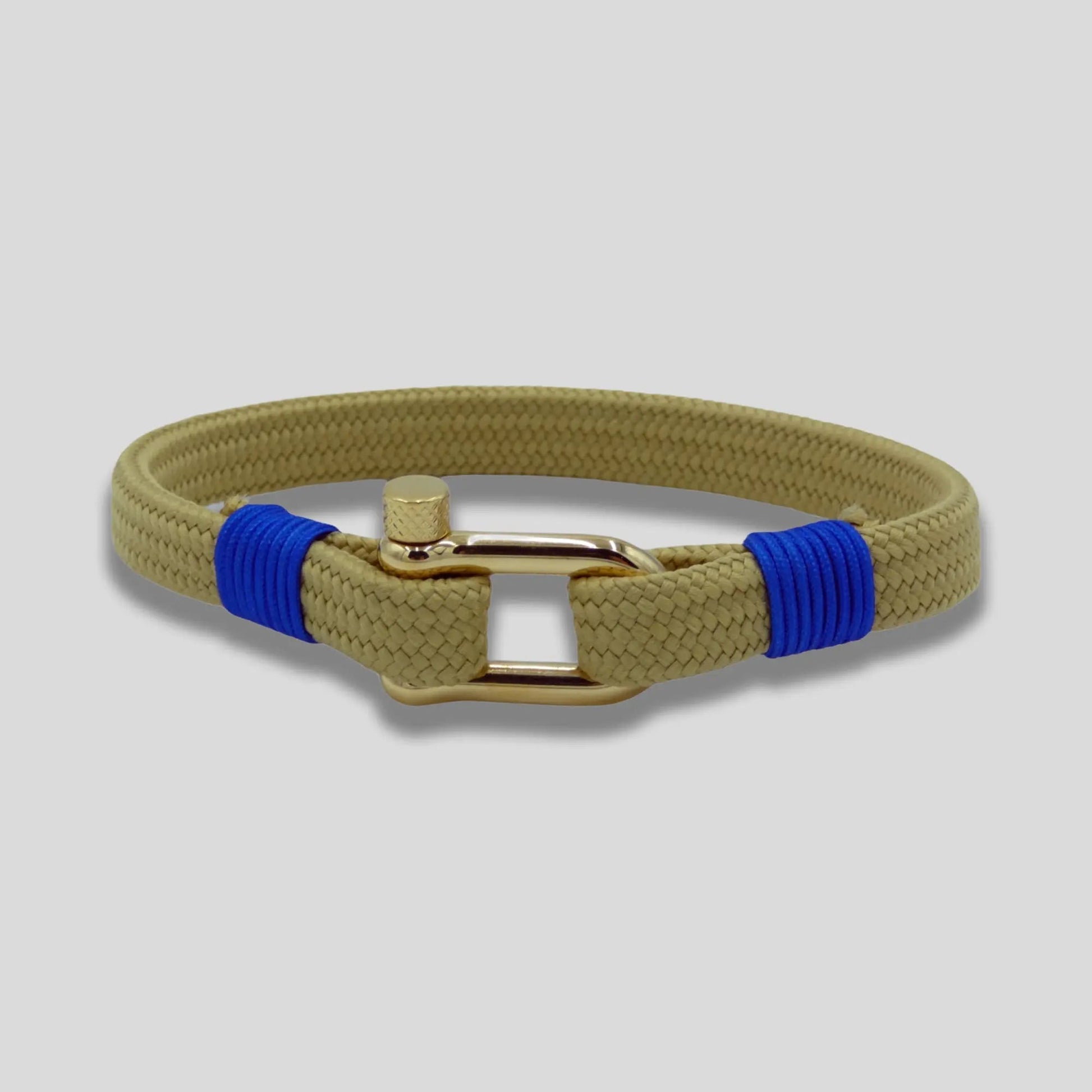 Gold Plated Shackle Bracelet with Nylon Rope