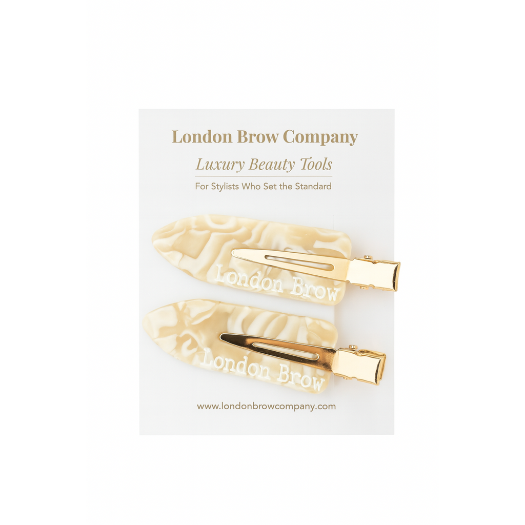No Crease Styling Clips Pearl and Gold Marble 2 Pack