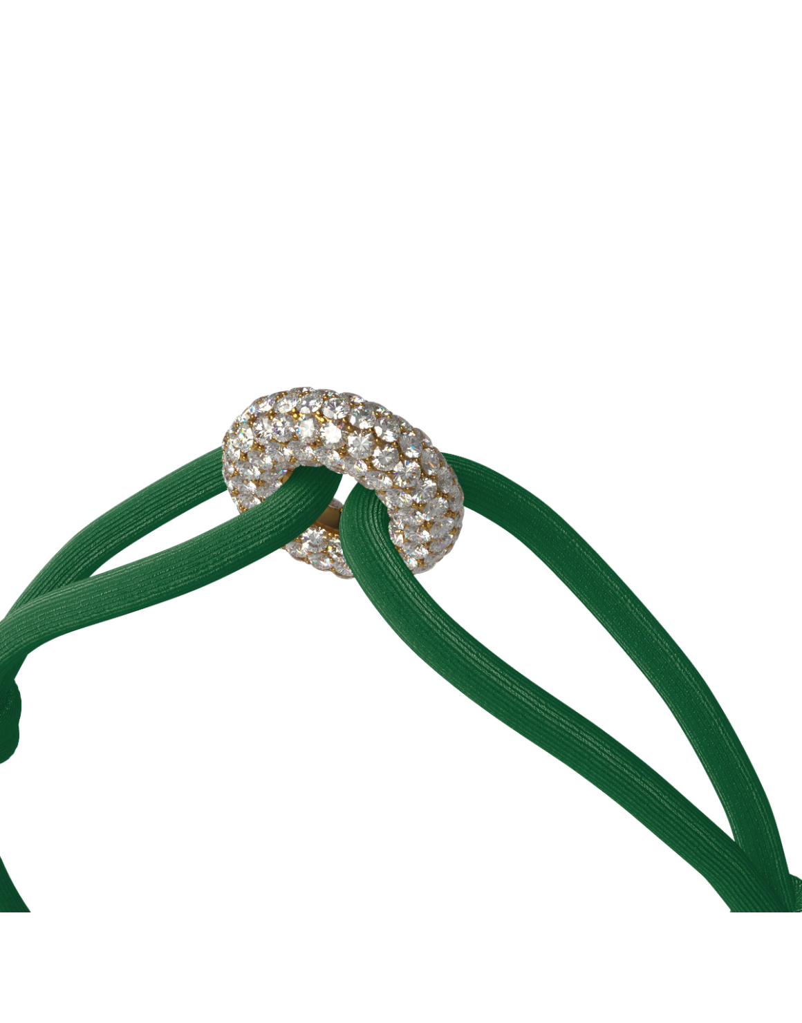 Golden Pave Cord Bracelet with Lab Diamonds