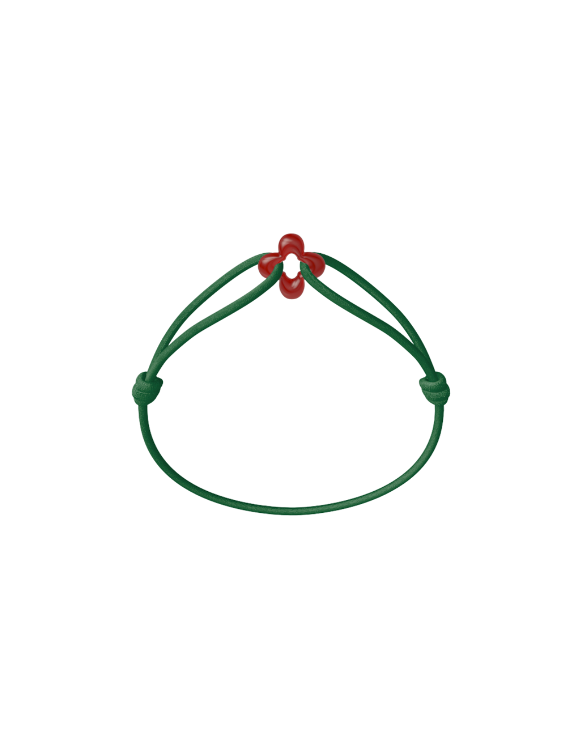 Mini Red Clover Cord Bracelet with Carnelian