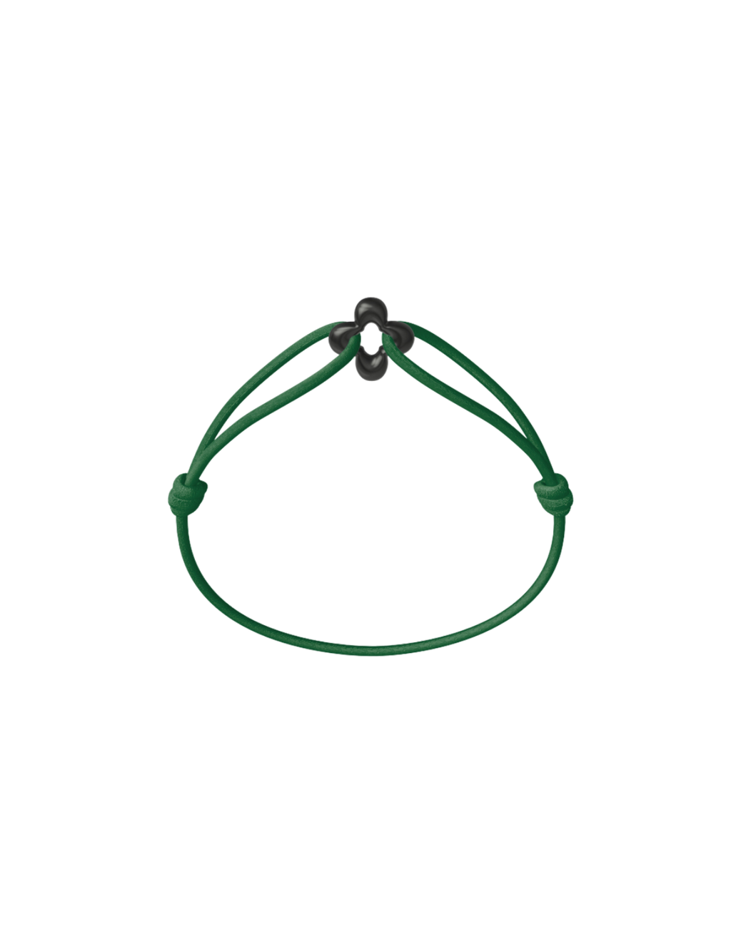Mini Black Clover Onyx Cord Bracelet