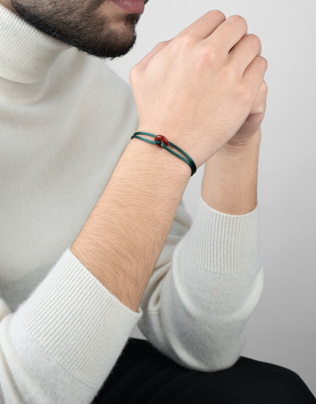 Red Soho Cord Bracelet with Carnelian