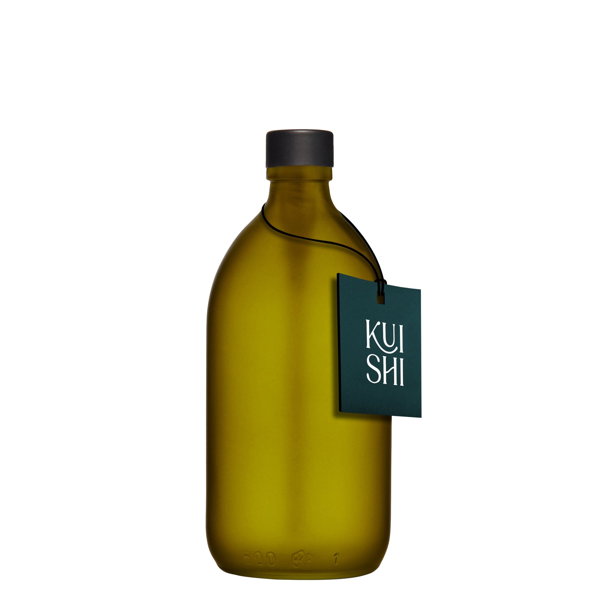 Green Glass Storage Bottle with Stainless Steel Cap