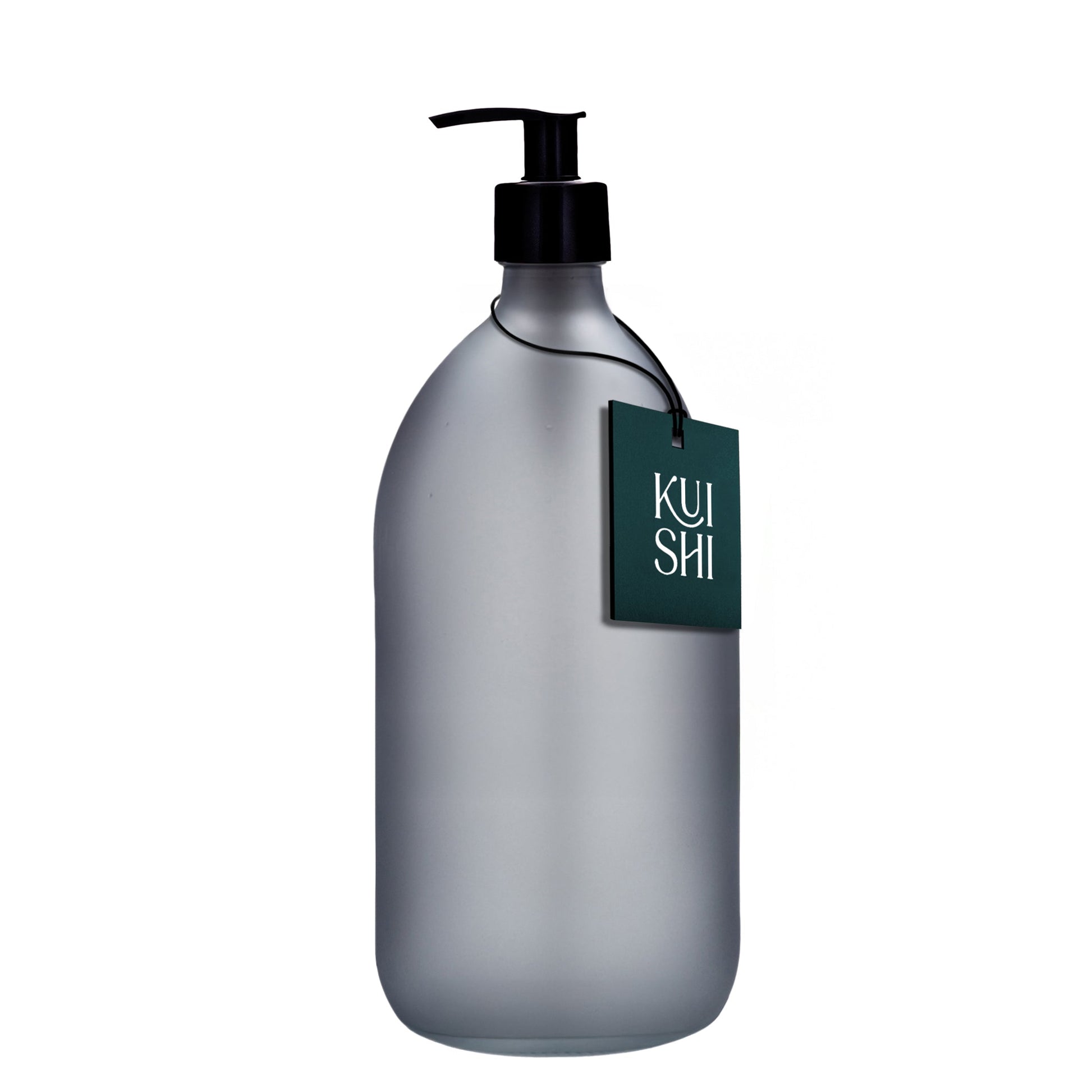 Grey Glass Soap Pump Bottle